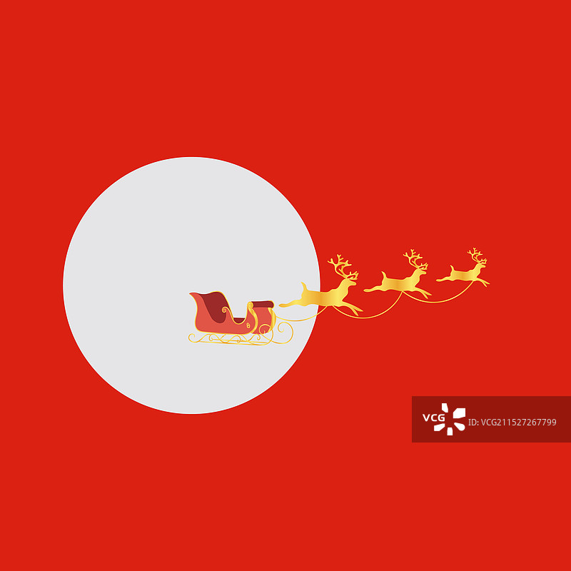 圣诞雪橇与鹿图片素材