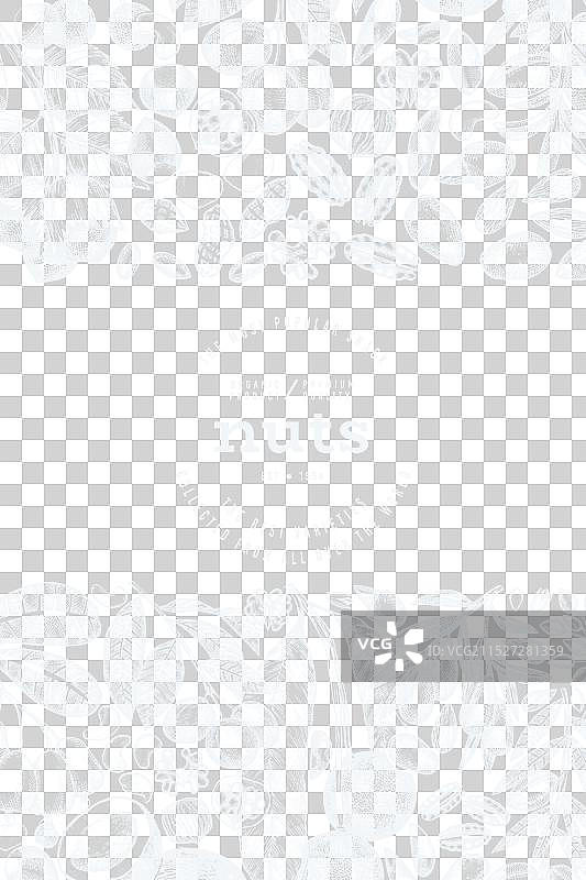 手绘坚果树枝和果仁模板图片素材