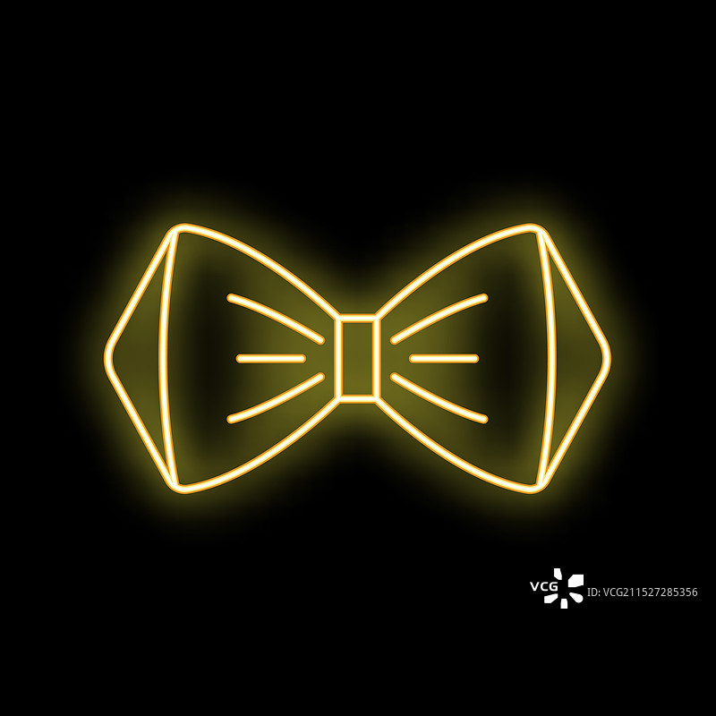 黑色背景上的霓虹领结图片素材