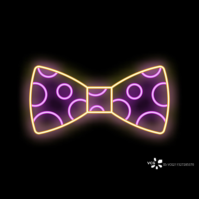 黑暗中闪耀的霓虹领结图片素材