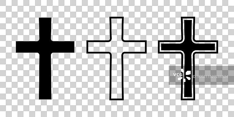 天主教宗教符号轮廓十字架符号图片素材