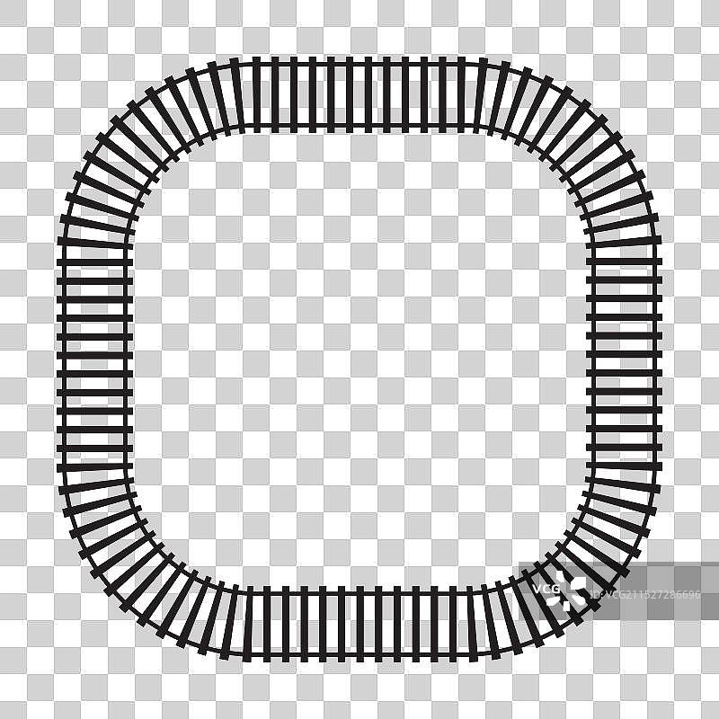圆形铁路框架元件顶视图图片素材