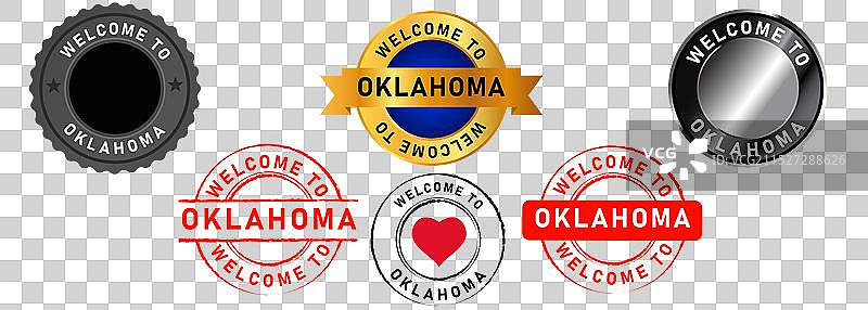 欢迎来到俄克拉荷马城印章设计图片素材
