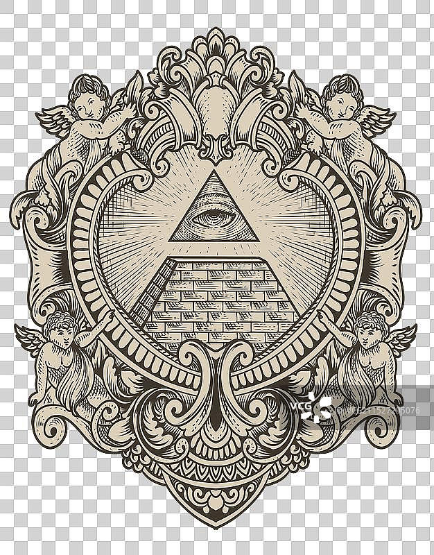 雕刻风格的金字塔图片素材