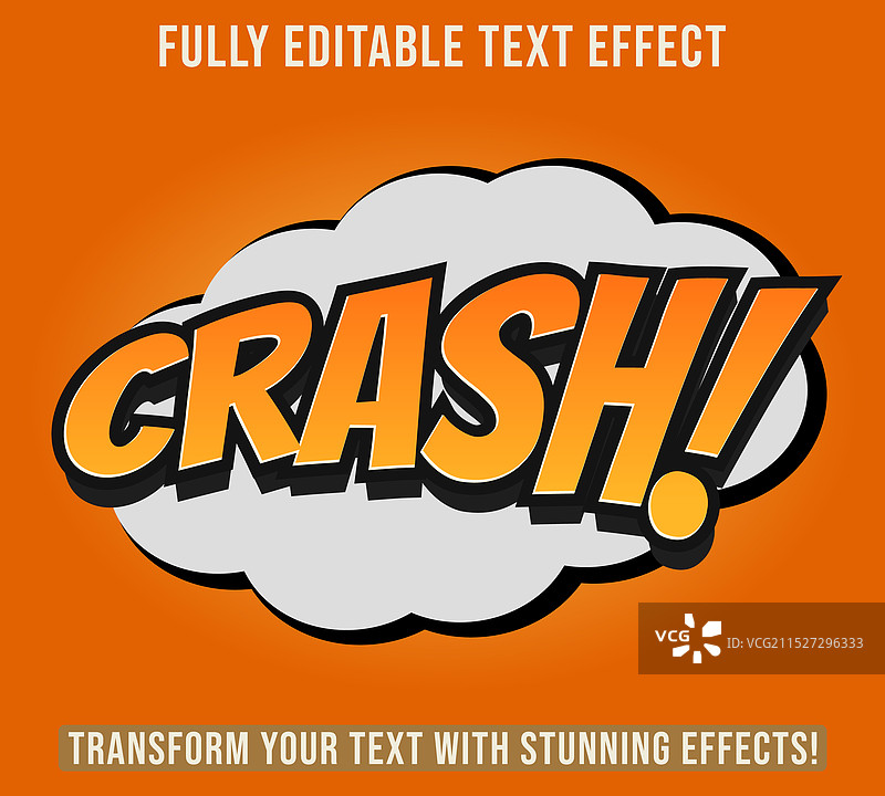 可编辑的漫画爆炸文本效果图片素材