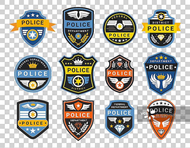 警察辖区联邦部门徽章图片素材