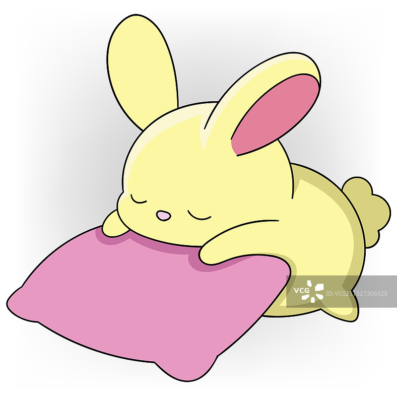 懒惰的兔子躺在枕头上图片素材