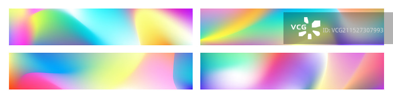 彩虹色液体全息背景套装图片素材