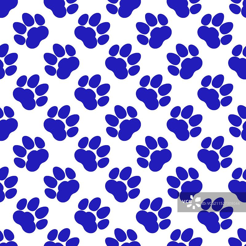 蓝色爪印无缝重复背景图片素材