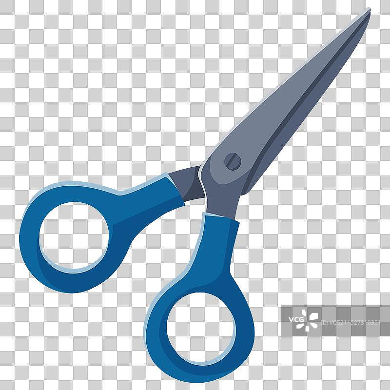 带银色手柄的蓝色剪刀图片素材