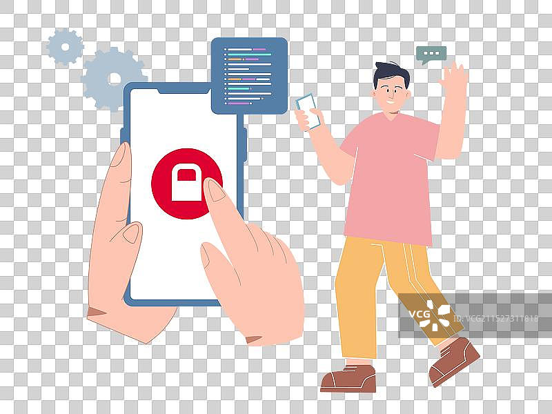 通过手机进行安全锁定访问图片素材