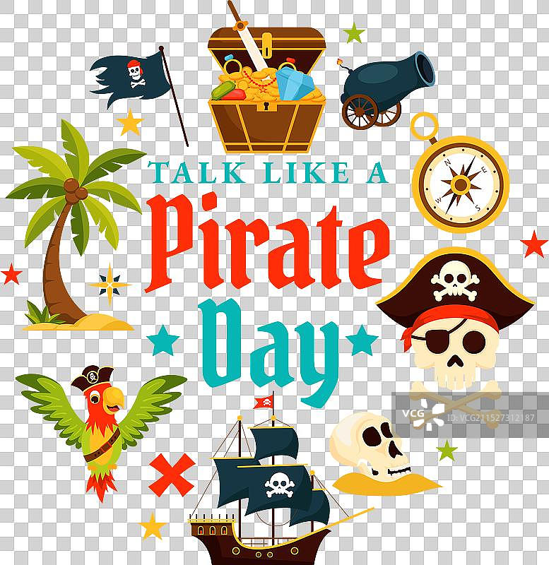 世界海盗语言日与可爱图片素材