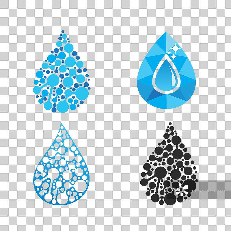 水滴分子技术图标概念设计图片素材