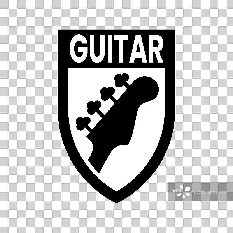 吉他盾牌logo设计图片素材