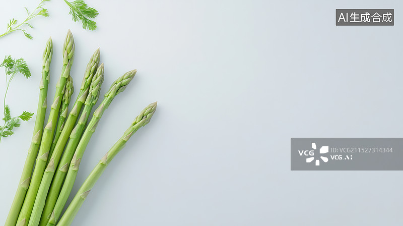 【AI数字艺术】新鲜芦笋绿蔬菜特写图片素材