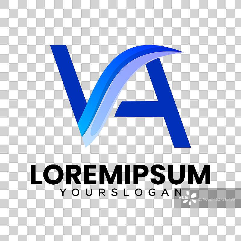 字母VA抽象标志设计图片素材