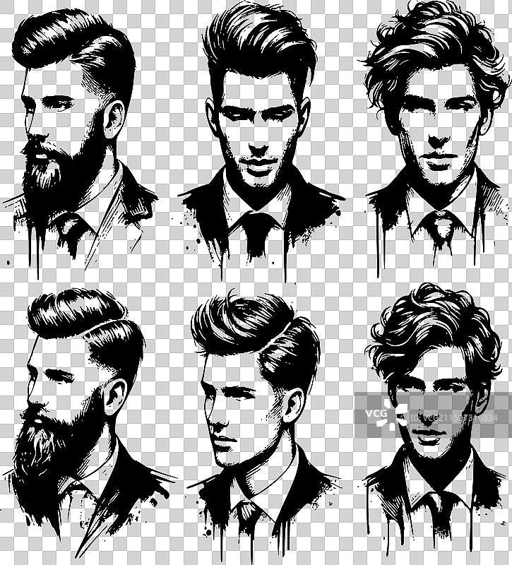 男士胡须发型Logo图标图片素材