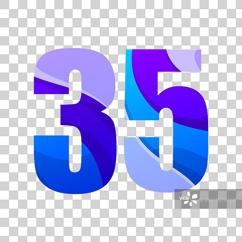 彩色渐变数字35设计图片素材