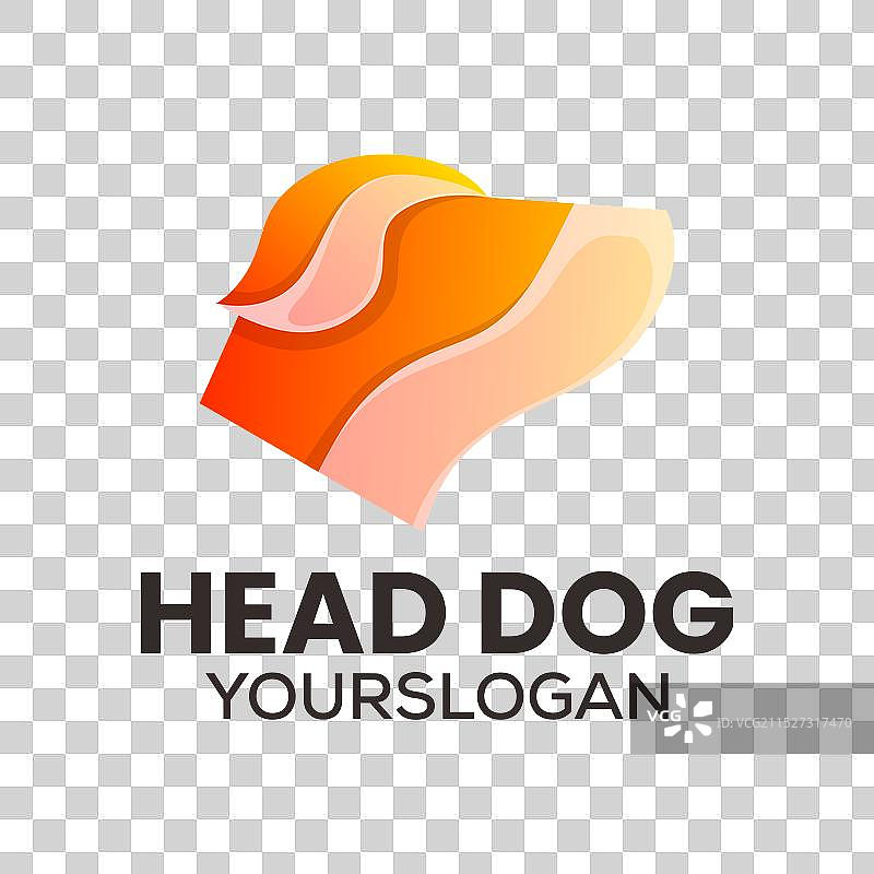 彩色狗头图标标志设计图片素材