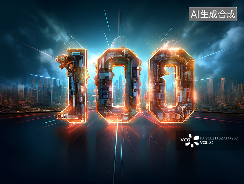 【AI数字艺术】科技感数字10图片素材