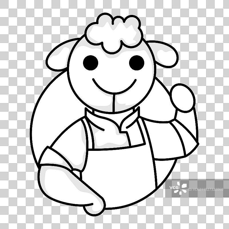 黑白风绵羊角色logo图片素材