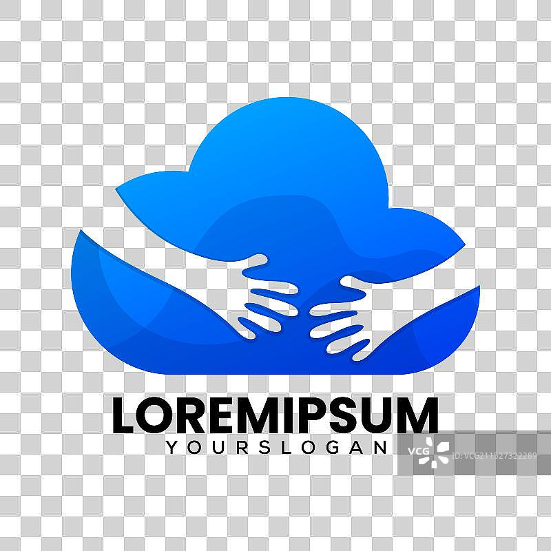 手和云渐变Logo图片素材