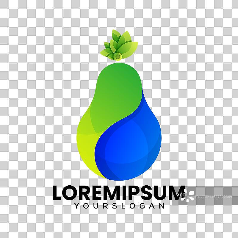 梨子渐变图标Logo设计图片素材