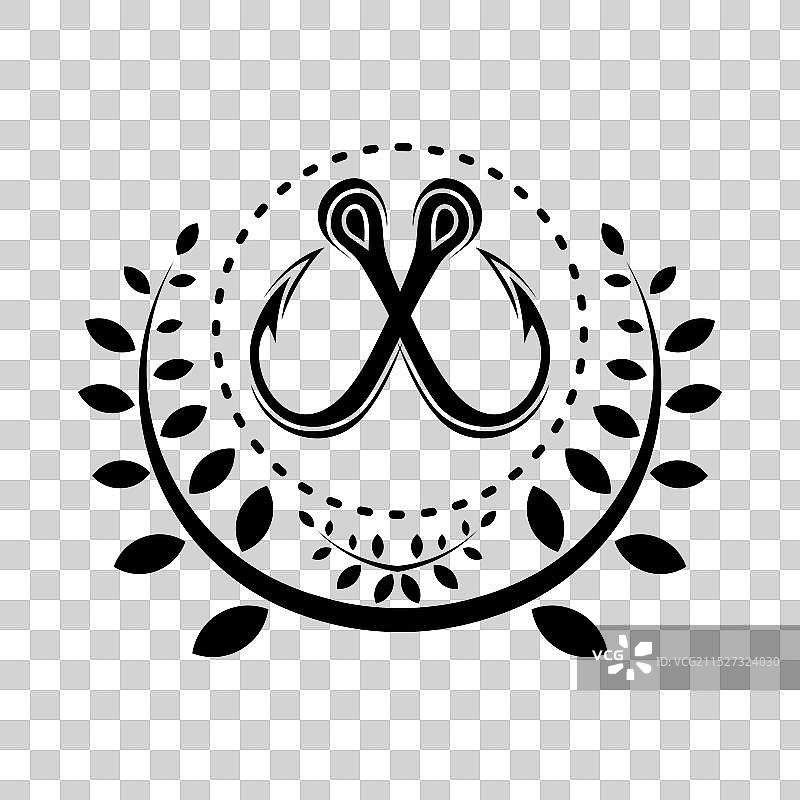 鱼钩社区图标标志设计图片素材