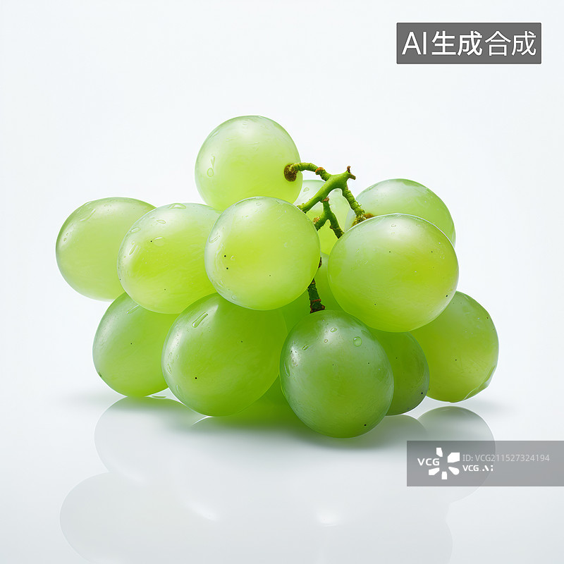 【AI数字艺术】白色背景下的葡萄特写镜头图片素材