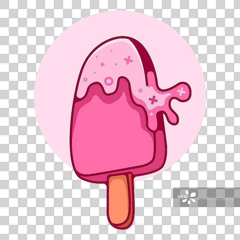 可爱草莓味冰淇淋标志图片素材