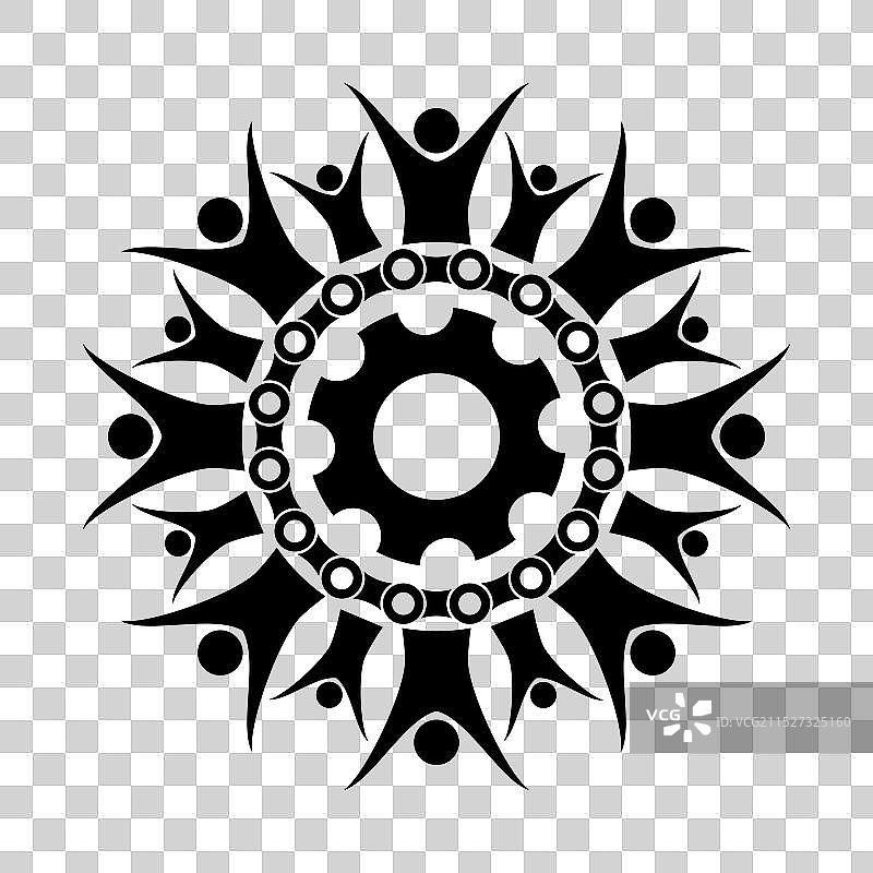 人类链条齿轮图标Logo设计图片素材