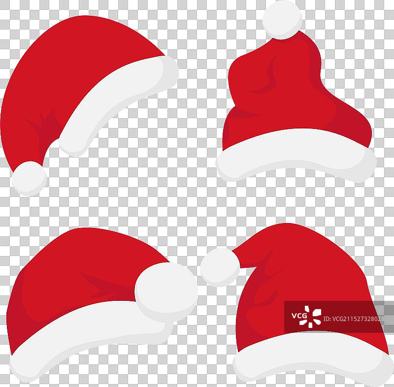 扁平设计的圣诞老人帽子圣诞节系列图片素材
