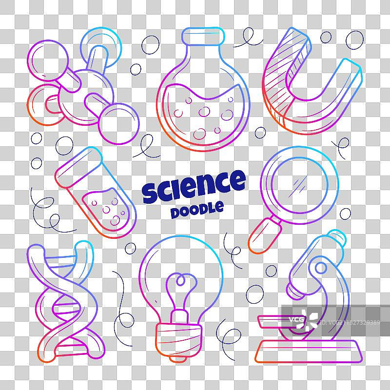 渐变轮廓科学教育元素图片素材