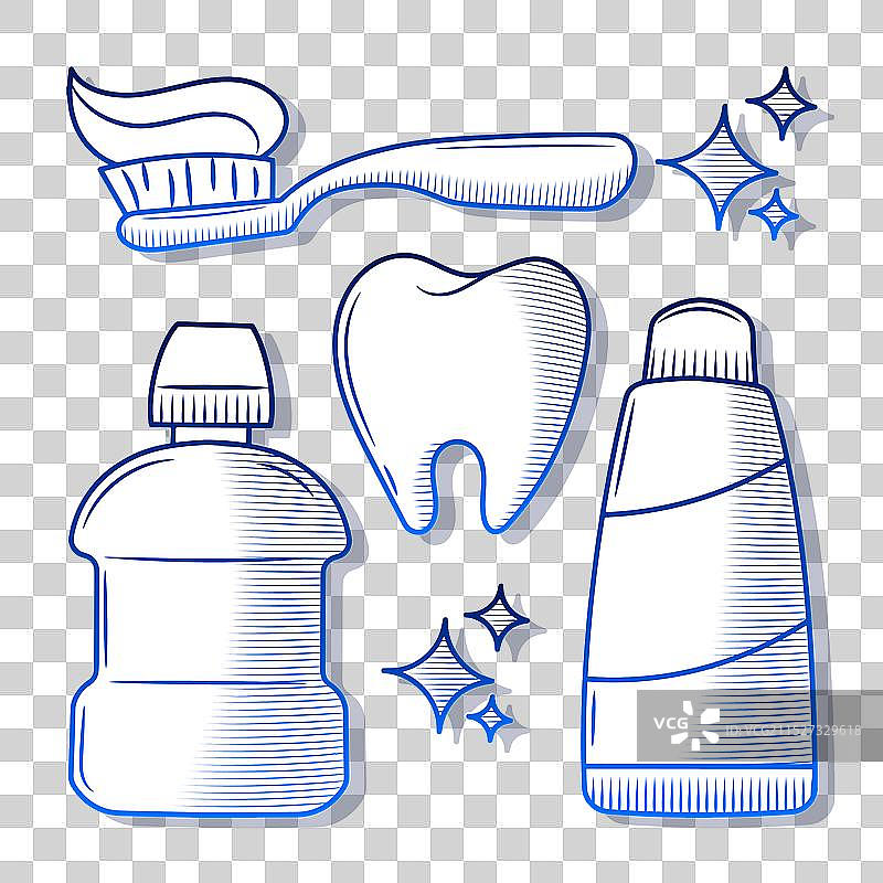 牙齿清洁设备渐变设计图片素材