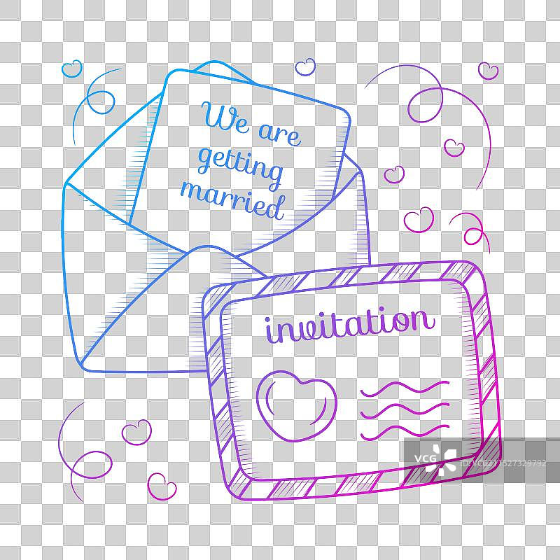 手绘结婚婚礼剪贴画图片素材