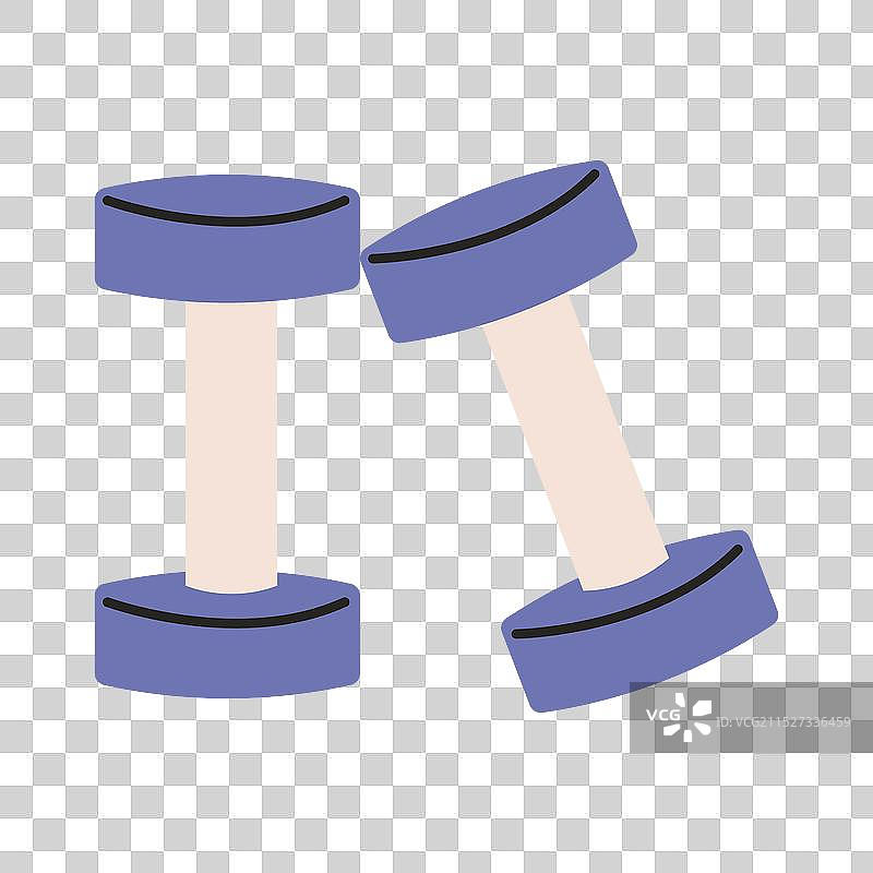 两个哑铃扁平样式图片素材