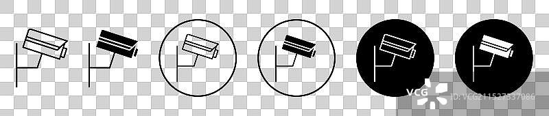 白色背景上的监控图标图片素材