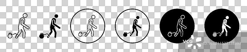 白色背景上的内疚的人类图标集图片素材