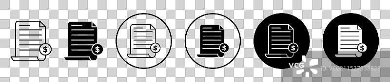 白色背景上的发票图标集图片素材
