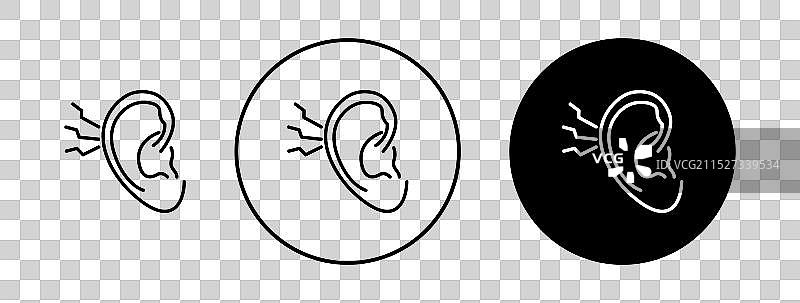 中耳炎图标集图片素材