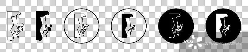 白色背景上的人物攀登图标图片素材