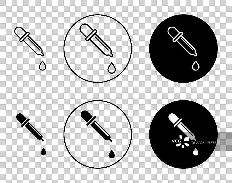 白色背景上的滴管图标集图片素材