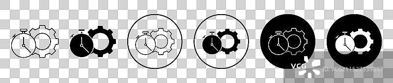 白色背景上的效率图标集图片素材