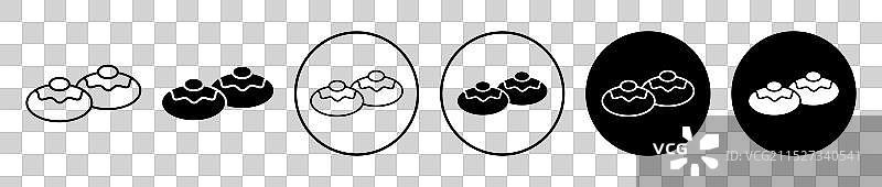 白色背景上的甜甜圈图标集图片素材