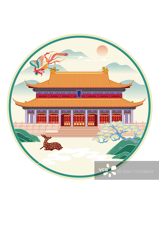 国风地标系列-湖南省 株洲 炎帝陵 神农大殿图片素材