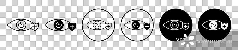 白色背景上的视觉保险图标集图片素材