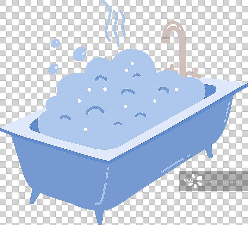 带肥皂泡沫的浴缸图片素材