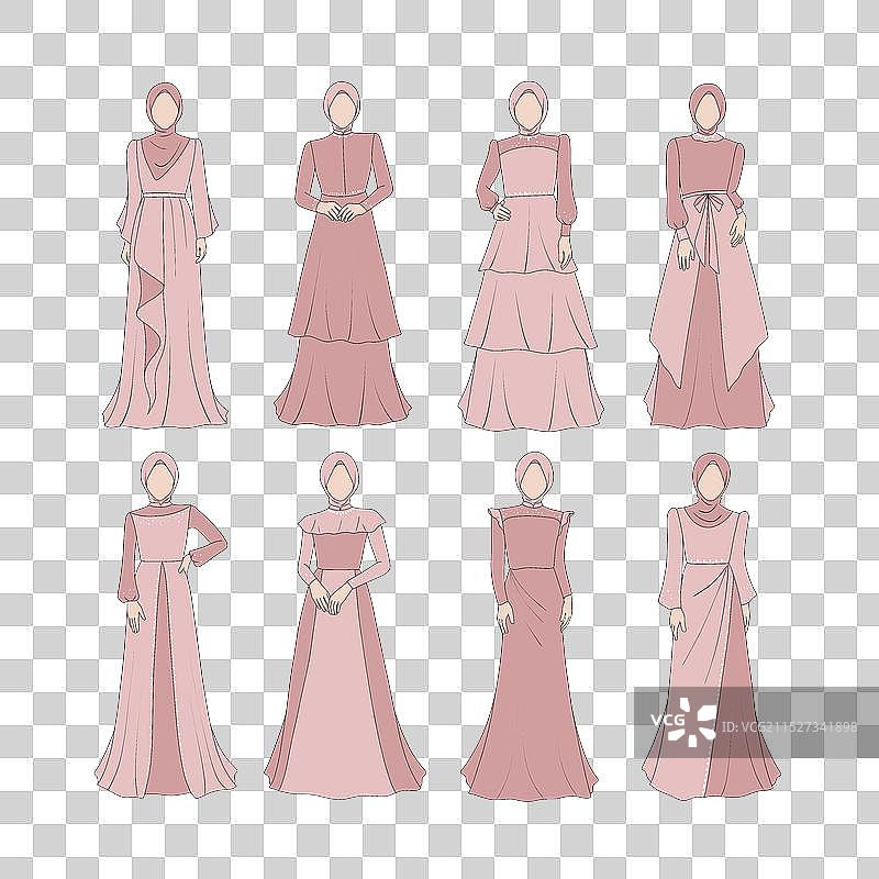 粉色连衣裙的优雅时尚图片素材