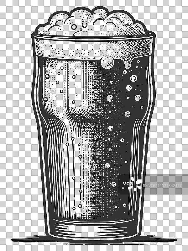 带泡沫的黑啤酒杯图片素材