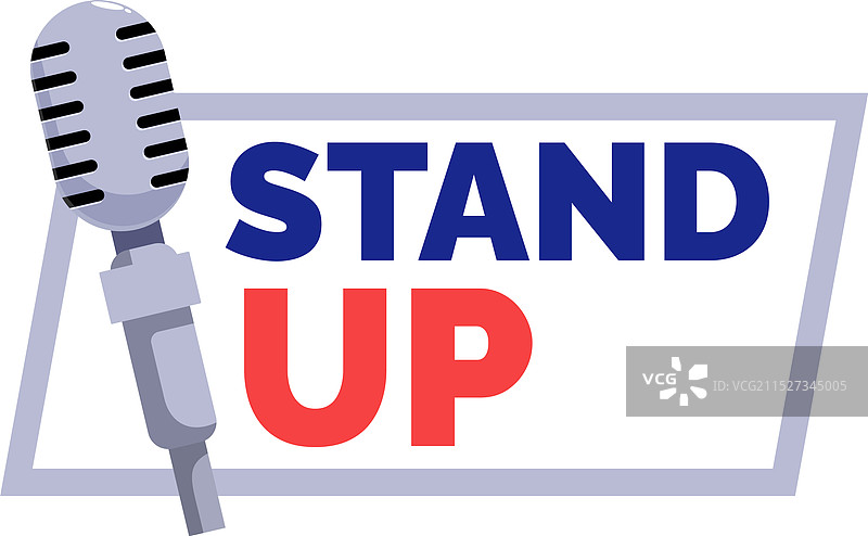 麦克风单口喜剧表演活动宣传单图片素材